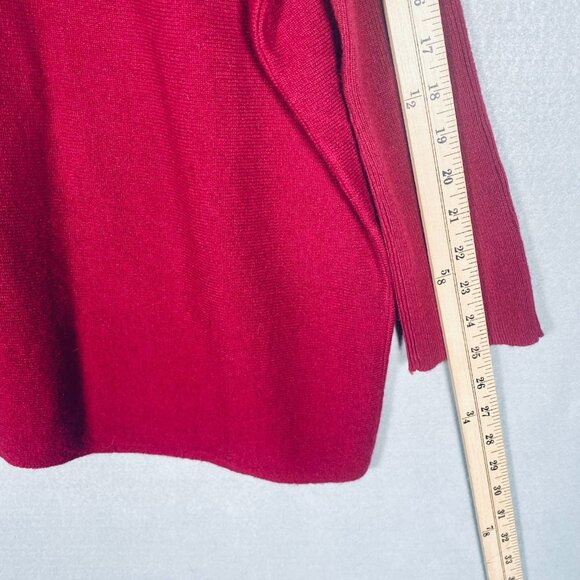 Garnet Hill Cashmere Sweater Womens S Raspberry Red Oversized Pullover Slouchy - Picture 11 of 12